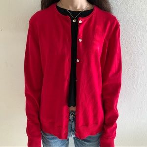 Lands’ End Red Cardigan